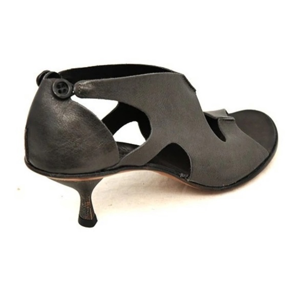 CYDWOQ Boomerang Hand Made Lagenlook Leather Open Toe Heels - Picture 15 of 15